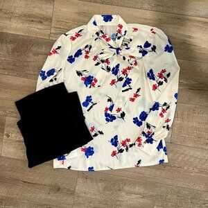 Floral Satin Button Up Shirt